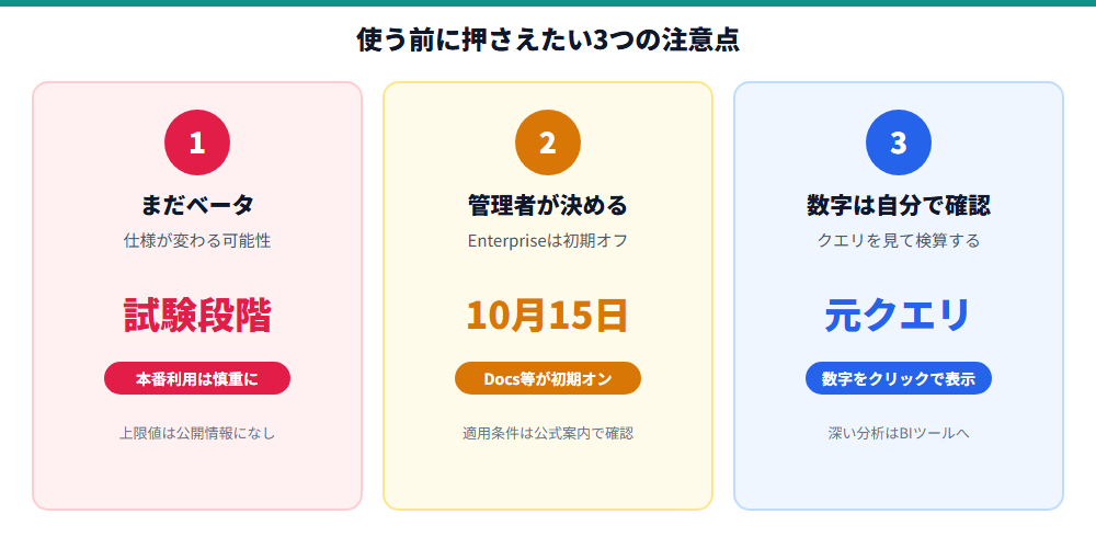 使う前に押さえたい3つの注意点